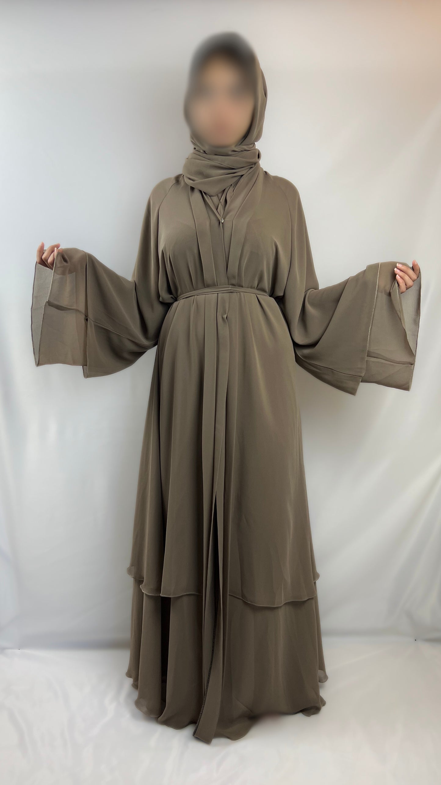 Abaya Volante en Mousseline